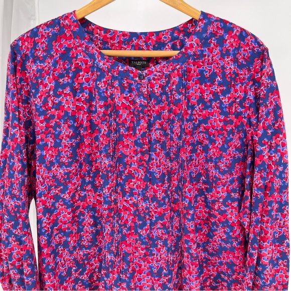 Talbots Womens Floral Cotton Pintuck Blouse Size 3X - Picture 3 of 11